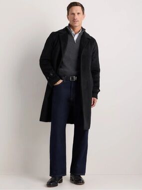Quince Black Alpaca-Wool Overcoat for Men